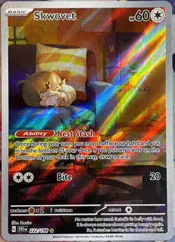 Skwovet Illustration Rare Holo - 222/198 - Scarlet & Violet Base Pokemon 2023 - Image 1