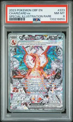 2023 POKEMON OBF EN-OBSIDIAN FLAMES SPECIAL ILLUSTRATION RARE CHARIZARD EX PSA 8 - Image 1