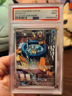 2024 POKEMON SCR EN-STELLAR CROWN ILLUSTRATION RARE #148 SQUIRTLE PSA 9 - Image 1