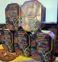 Pokemon TCG Mega Charizard X ex Tins Lot Of 5 Factory Sealed ✅ Ships Fast ✅ - Image 2