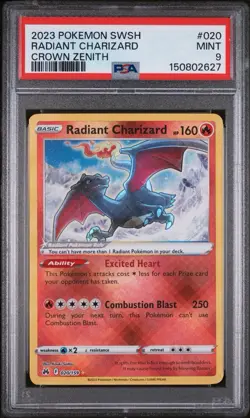 Radiant Charizard #020 PSA 9 MINT Crown Zenith 2023 Pokemon - Image 1