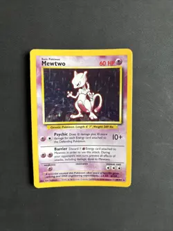 Pokemon TCG Mewtwo 10/102 Base Set Holo Unlimited Rare Holo 1999 WOTC Vintage - Image 1