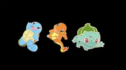 Pokemon Bulbasaur Charmander Squirtle Pin Set - Celebrations Surfing Pikachu Pin - Image 2