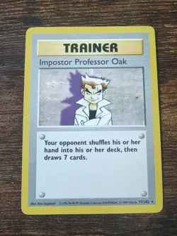 Pokemon Base Set Shadowless Imposter Professor Oak 73/102 Non Holo LP - Image 1