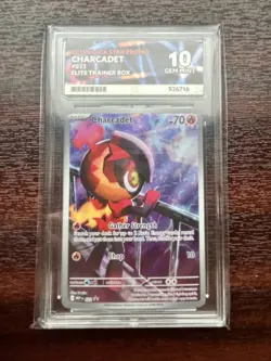 Pokemon TCG Phantasmal Flames ETB Promo Charcadet 022 ACE 10 - Image 1