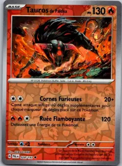 Carte Pokemon Tauros de Paldea 028/193 Reverse - 2023 - Image 1