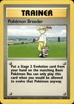 Pokemon Pokemon Breeder 76/102 Base Set Rare Near Mint - Image 1