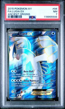 2015 POKEMON XY ANCIENT ORIGINS #94 FULL ART/LUGIA EX PSA 7 - Image 1