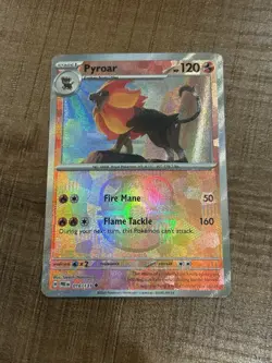 Pyroar 016/131 Pokemon Prismatic Evolutions Master Ball Reverse Holo NM - Image 1
