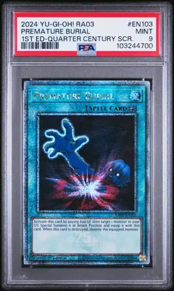 2024 YU-GI-OH! RA03-QUARTER CENTURY BONANZA #EN103 PREMATURE BURIAL PSA 9 - Image 1