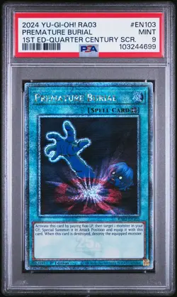 2024 YU-GI-OH! RA03-QUARTER CENTURY BONANZA #EN103 PREMATURE BURIAL PSA 9 - Image 1