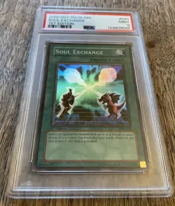 SDY-041 Super Rare Soul Exchange Holo 2002 Yu-Gi-Oh! 1st Edition Mint PSA 9 - Image 3