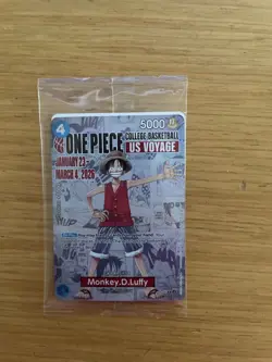 One Piece Monkey D. Luffy College Basketball US Voyage Card (2) - Image 1