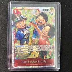 Ace & Sabo & Luffy OP13-007 Carrying on His Will SR Foil Bandai One Piece - Image 1