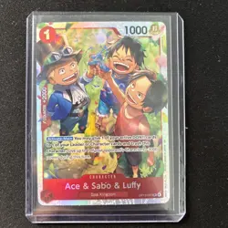 Ace & Sabo & Luffy OP13-007 Carrying on His Will SR Foil Bandai One Piece - Image 1