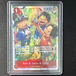 Ace & Sabo & Luffy OP13-007 Carrying on His Will SR Foil Bandai One Piece - Image 1