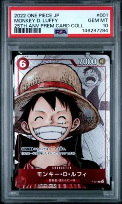 ⚓PSA 10 GEM Monkey D Luffy P-001 ONE PIECE PROMO Alternate Art Premium 25th ALT⚓ - Image 1