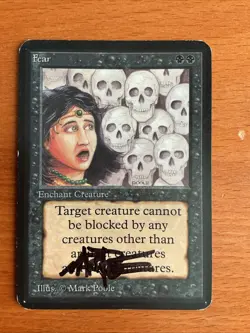 Artist Signed Alpha Edition Fear Mark Poole MTG Magic The Gathering - Image 1