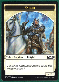 Knight Token - Core Set 2019 M19 #4 - Magic: The Gathering MTG Card - Image 1