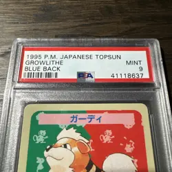 Pokemon Card 1995 Japanese Topsun Blue Back #58 Growlithe, PSA 9 Mint - Image 2