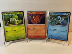 Pokemon TCG 151 Poster Collection Promo Cards Bulbasaur Charmander Squirtle - Image 1