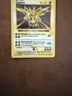 1999 Pokemon Zapdos Holo Shadowless Base Set 16/102 - Image 3
