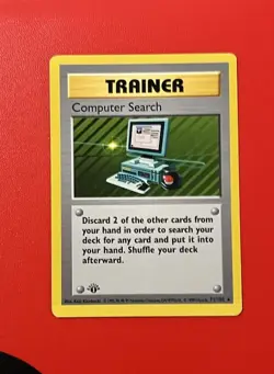1999 Pokemon Base Set Computer Search 71/102 1st Edition NM English - Image 1