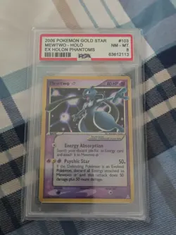 Pokemon Mewtwo Gold Star EX Holon Phantoms Holo Rare #103 PSA 8 - Image 1