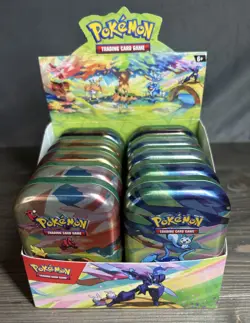 Pokemon TCG Mini Tin Various Sets *EMPTY* with Display Box - Image 1