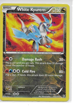 2012 Pokemon, Boundaries Crossed, #102/149 White Kyurem, Reverse Holo Rare - Image 1