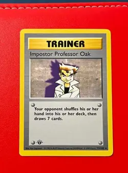 1999 Pokemon Base Set Imposter Professor Oak 1st Edition Trainer 73/102 NM/Mint+ - Image 1