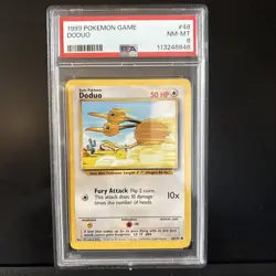 PSA 8 NM - MINT DODUO 1999 POKEMON BASE SET UNLIMITED CARD #48 TCG - Image 1