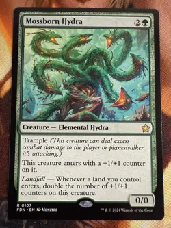 Wizards of the Coast Mossborn Hydra Creature Green Rare MTG Foundations 107 - Image 1