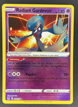 Radiant Gardevoir Radiant Rare 69/196 Pokemon Sword & Shield Lost Origin - Image 1