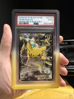 2016 Pokemon Red Blue Collection PSA 2 Pikachu EX Holo #XY124 Black Star Promo - Image 1