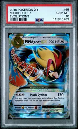 Pokemon M Pidgeot EX 65/108 Evolutions Holo PSA 10 - Image 1