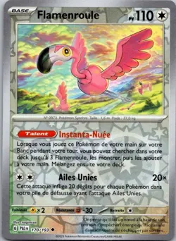 Carte Pokemon Flamenroule 170/193 Reverse - 2023 - Image 1