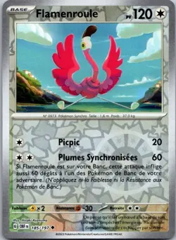 Carte Pokemon Flamenroule 185/197 Reverse - 2023 - Image 1