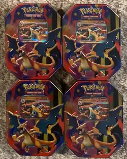 Lot of 4 Pokemon TCG Ascended Heroes Mega Charizard Y ex Tin Sealed In Hand - Image 1