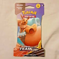 Pokemon Sun & Moon Team Up Sleeved Booster Pack Snorlax & Eevee Art Work - Image 1
