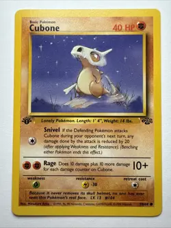 Pokemon TCG Cubone 1st Edition Base Set Common 50/64 English 1999 ( NM ) - Image 1
