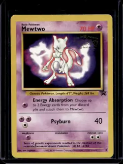 1999 Pokemon Wizards Black Star Promos Mewtwo #3 - Image 1