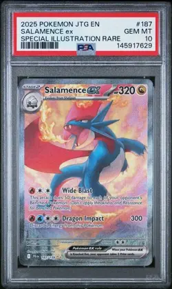 2025 POKEMON JTG EN-JOURNEY TOGETHER #187 SALAMENCE EX PSA 10 - Image 1