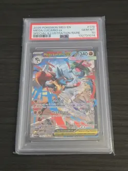 Pokemon TCG 2025 POKEMON MEGA EVOLUTION #179 179/132 MEGA LUCARIO EX SIR PSA 10 - Image 1