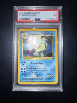 1999 Pokemon Base Set Gyarados Holo Rare 6/102 Graded PSA 5 - Image 3