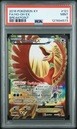 2016 POKEMON XY BREAKPOINT HO-OH EX #121/122 FULL ART ULTRA RARE HOLO PSA 9 - Image 1