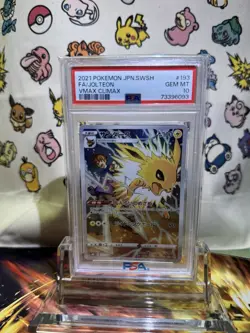 2021 Pokemon Japanese SWSH VMAX Climax Full Art Jolteon #193 PSA 10 - Image 1