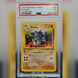 Pokemon TCG Rhydon PSA 5 Jungle 45/64 & Rhyhorn PSA 7 61/64 Regular 1st Edition - Image 2