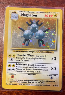 Pokemon TCG Magneton #9/102 Base Set Holo Rare 1999 WOTC LP/MP - Image 1