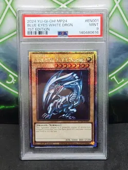 Yugioh Blue Eyes White Dragon MP24-EN001 Quarter Century Secret Rare PSA 9 - Image 1